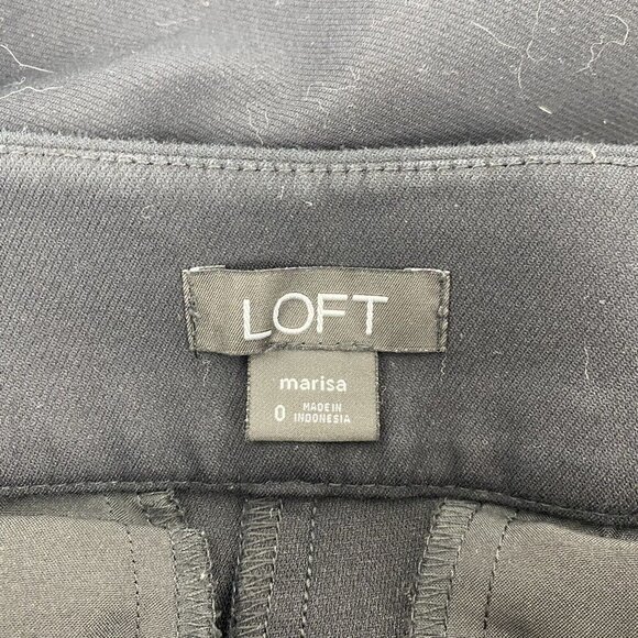 Loft Women's Marisa Skinny Leg Pants Size 0 Black Sailor Buttons Cotton Blend - Picture 4 of 11